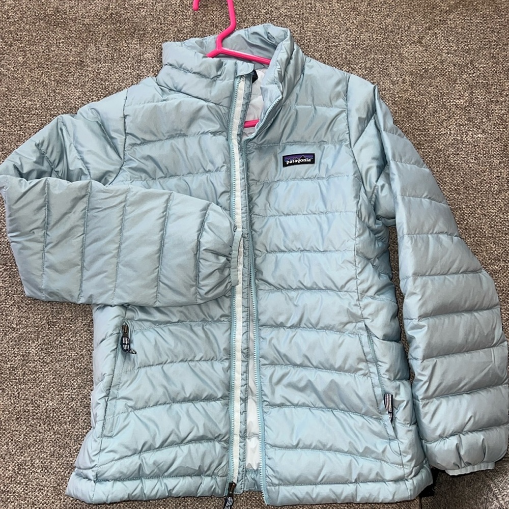 Patagonia kids EUC down sweater size 12 blue jacket ￼